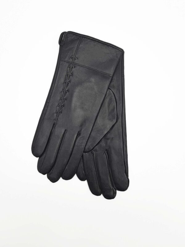 Sheepskin leather gloves with faux rabbit lining